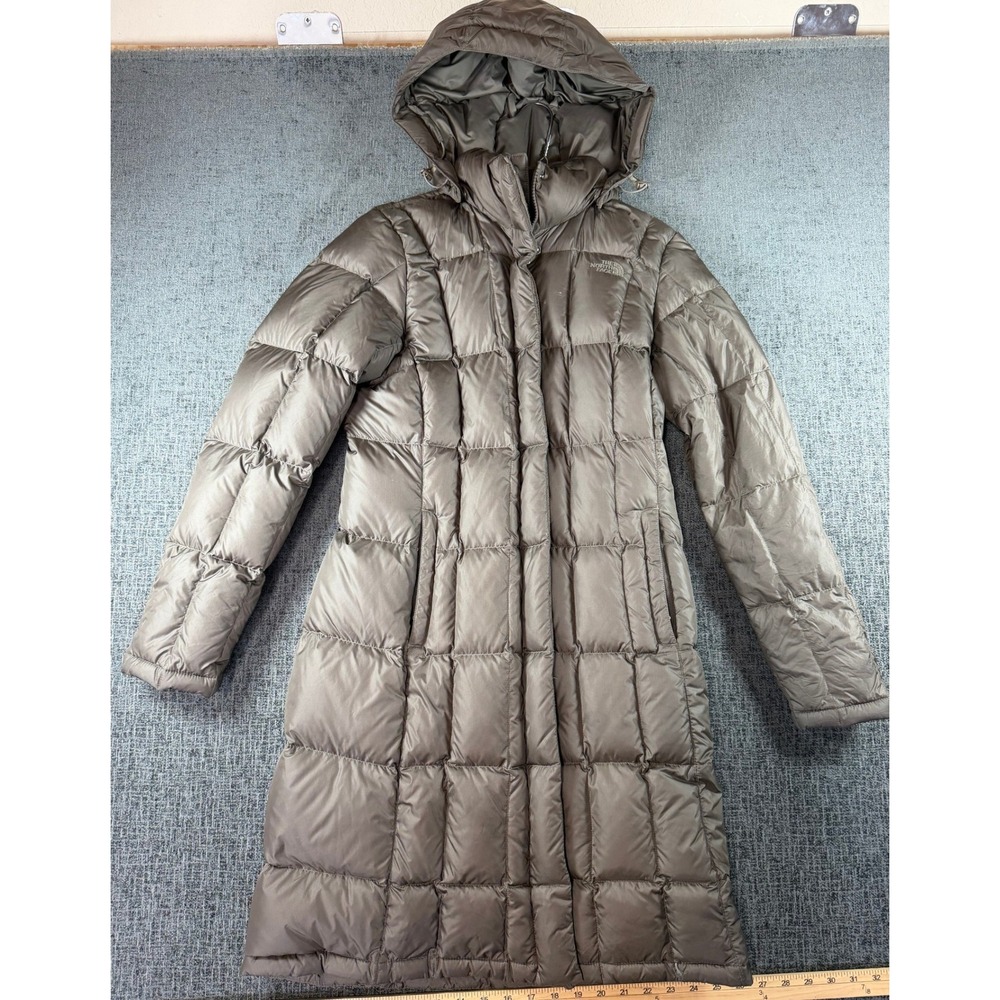 The North Face Metropolis 550 Down Parka Brown Hooded Puffer Coat Womens Small